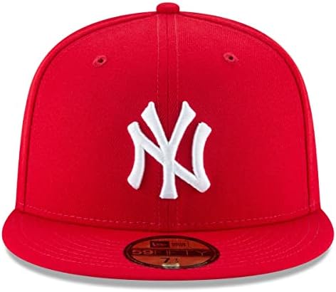 New Era Mens New York Yankees MLB Authentic Collection 59Fifty Cap, Adult, Scarlet