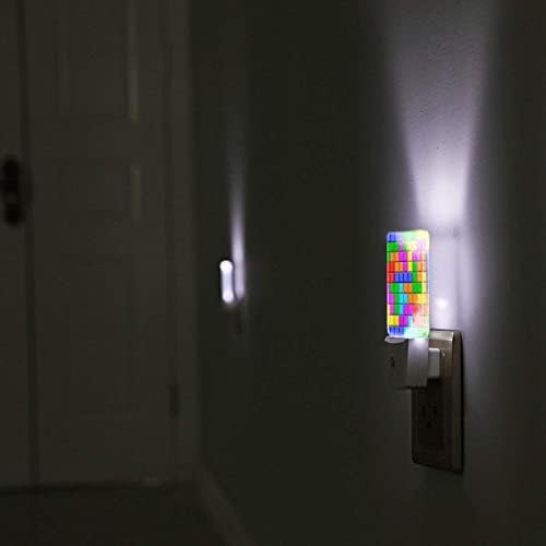 Yfneuhz quadrados coloridos Luzes noturnas conectam o crepúsculo LED para o Dawn Auto Sensor Night