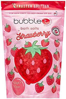 Bubble t Cosmetics Fruithea pêssego sais de banho, acalma membros cansados ​​e refresca o tempo com aromas