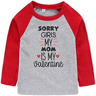 Ammengbei Dia dos Namorados Criando Bebês Tee Desculpe garotas minha mamãe é minha camiseta de manga de raglan