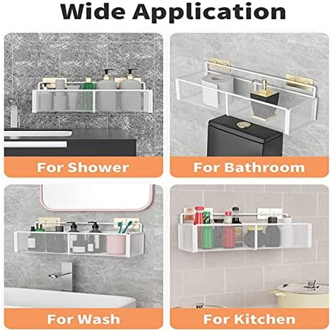 Haidinb Rack de armazenamento de chuveiro de chuveiro Banheiro de cozinha shampoo de shampoo de shampoo com sucção xícara de copo de cozinha rack de cozinha