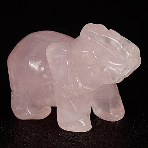 Estatuetas de cristal Jeoxi 2 Rose esculpida em rosa esculpida em bolso elefante de pedra preciosa