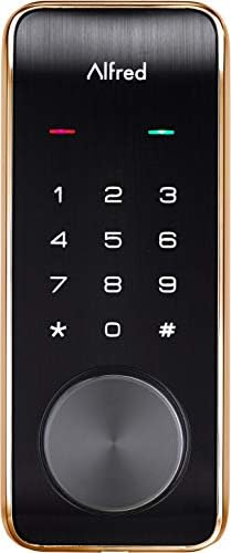Alfred DB2-B Smart Door Lock Deadbolt Touchscreen Keypad, Código do PIN + Entrada de Chave +