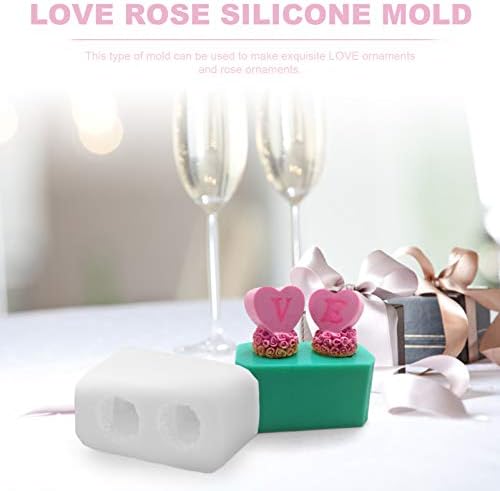 Valiclud Resina molde molde de silicone de chocolate 3d amor coração rosa flor flor silicone sabone