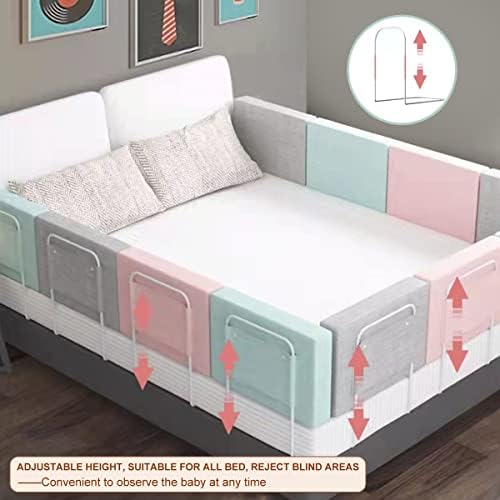 Rail de cama para crianças pequenas, 4pcs Atualize o trilho de guarda de cama reforçado para adultos,