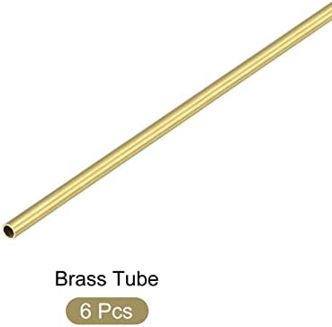Metallixity Brass Tube 6pcs, tubulação reta - para móveis em casa, máquinas, artesanato de bricolage