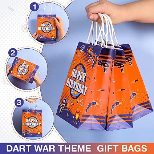 16 peças Dart War Party Supplies Bags, Dart Dart War Birthday Party Favors Bags Game Dart Gun Birthday Theme