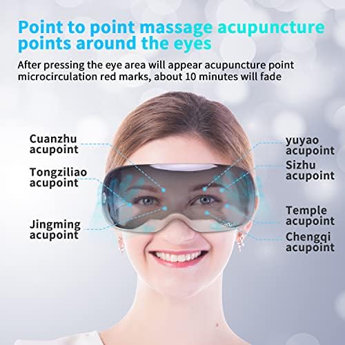 Massageador de olho meeegou com janela de calor e visão, com compressão, vibração, 3 modos de massagem