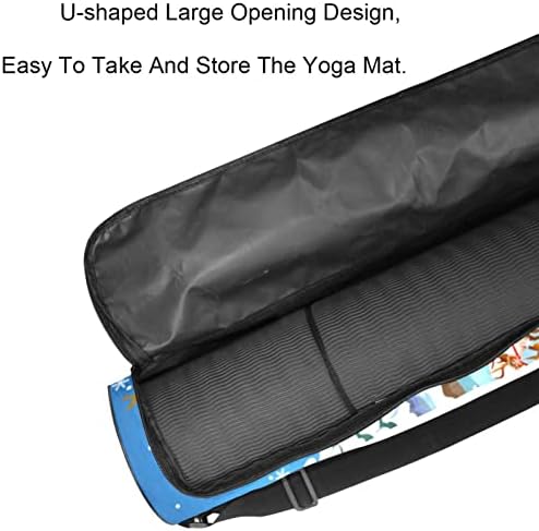 Halloween Snow Deer Yoga Mat Carrier Bag com alça de ombro Bolsa de ginástica de saco de ginástica