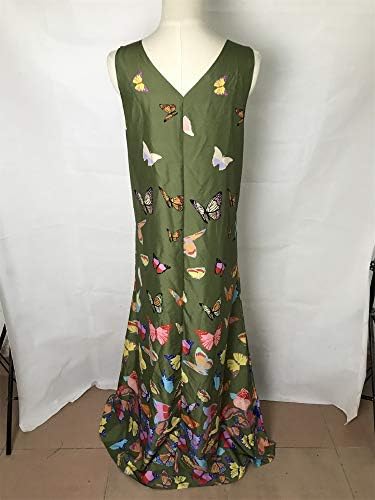 Andongnywell Women Women Floral Print Butterfly Party Maxi Dress Vestidos de borboleta longos