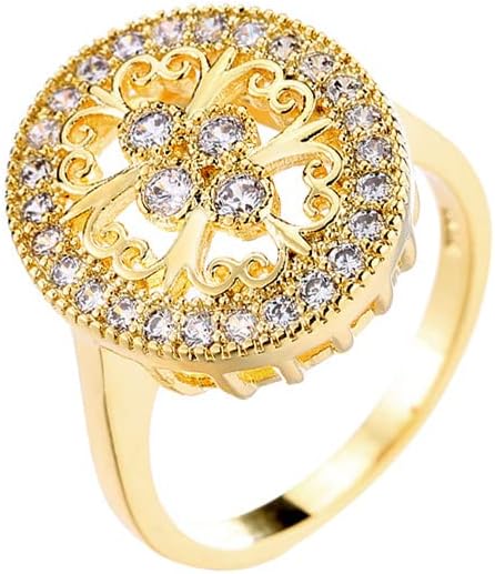 2023 Zircon Open Work Flor Oval Noivado Ring Jewelry Gifts For Women Guy Rings Aço inoxidável