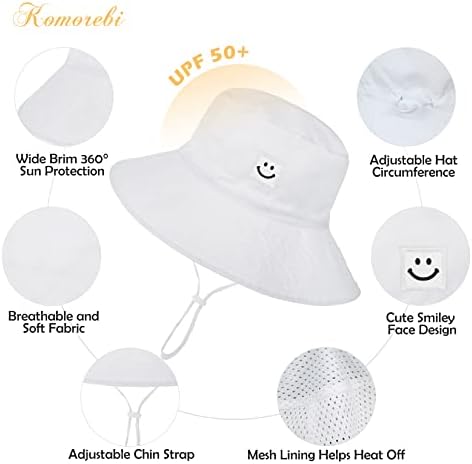 Baby Sun Hat Hat Smiley Face Hat Hat Costa UPF 50+ Sun Protetive Bucket Hat Baby Girl Girl Summer Summer