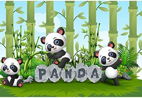 Oerju 5x3ft panda desenho animado fofo panda tocando em bambu florestas photography background