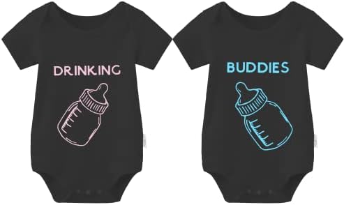 YsCulbutol Baby Twins Bodysuit Drinking Buddies Recém -nascidos Baby Romances gêmeos menino menina