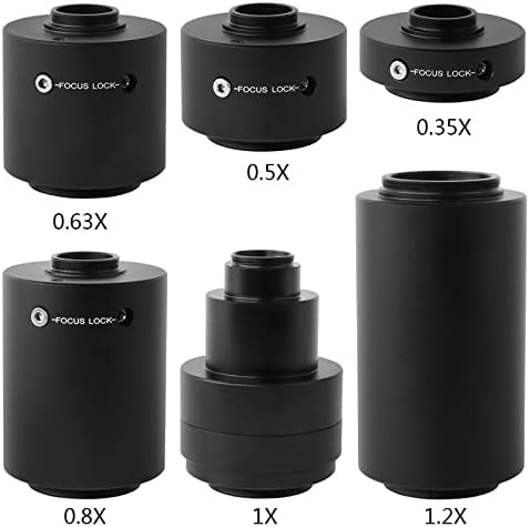 Acessórios para microscópio 0,35x 0,5x0,63x 0,8x1x 1,2x Câmera de microscópio de montagem C Adaptador de câmera