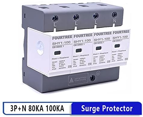 GEAD 1PCS House Lightning Protection Surrege Protector AC 3p+N 40 ~ 80ka 60ka ~ 100ka 385v 420V Proteção