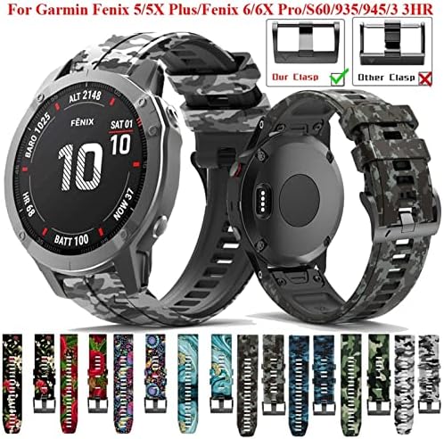 Ienyu Sport Printing Silicone Watch Band Wels para Garmin Fenix ​​7x 7 6x 6 Pro 5x 5 Plus 3 3HR