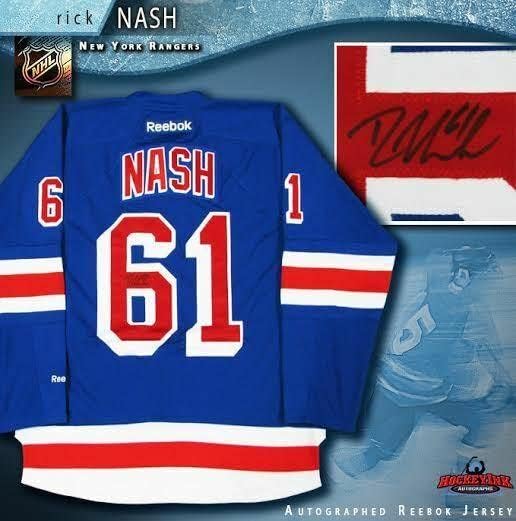 Rick Nash assinou o New York Rangers Blue Reebok Jersey - Jerseys autografadas da NHL