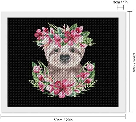 Baby Sloth With Flowers Diamond Painting Kits 5D DIY Drill Full Drill Rhinestone Arts Decoração de parede para