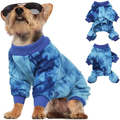 Pijamas de cachorro de corante de tie ginbavi, macacão macio de cachorro leve camisetas meninos