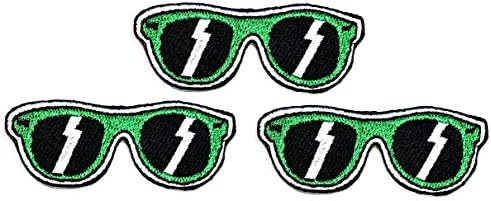 UMama Patch Conjunto de 3 óculos de sol verdes bonitos manchas artesanais de óculos solares de desenho