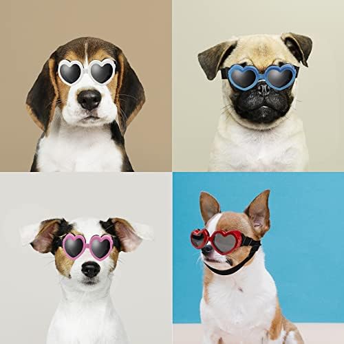 Óculos de sol pequenos de cachorro, óculos de cães com faixa ajustável, óculos frescos à prova de neve à prova