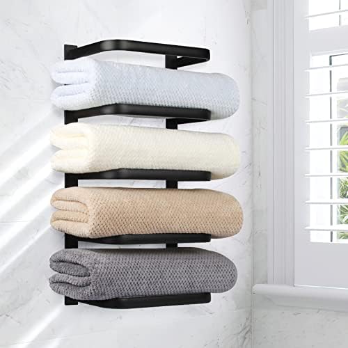 Toalheiro para o banheiro montado na parede, suporte de toalha de banho, armazenamento de toalha de parede