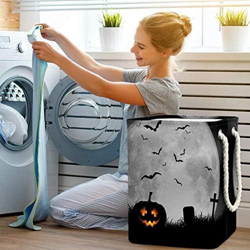 Unicey Spooky Halloween Lixeira de armazenamento para banheiro, quarto, casa, brinquedos e organização de roupas