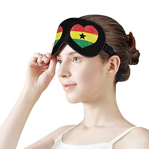 Máscara do sono da bandeira do coração de Gana Retro