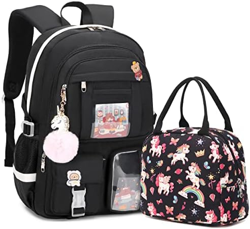 Mochilas de laptop bolsa escolar de 16 polegadas com lancheira Conjunto de lanchonete da mochila elementar