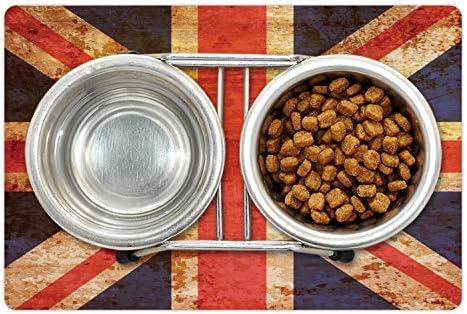 Ambesonne England Pet tapete Para comida e água, Grunge Union Jack Design Imagem da bandeira