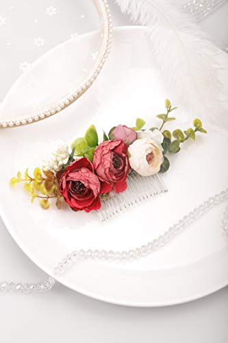 Kercisbeauty Bridal Floral Rose Rose Flor Flor Peça Hair Pedaço De Cabelo Conjunto de Cabelos de Festas Para Partes