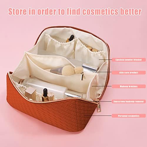 Bolsa cosmética de viagem de grande capacidade com mini bolsa de armazenamento de viagem, bolsa