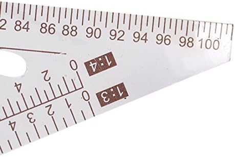 Aexit 1: 3 1: 4 pinças 1: 5 Proporção Régua de escala de triângulo de 90 graus para calibres digitais