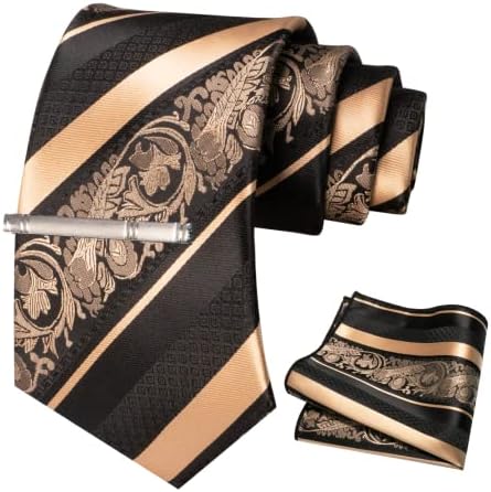 Jemygins Mens Floral Cocondtie e Pocket Square Tie Clip Conjuntos para homens