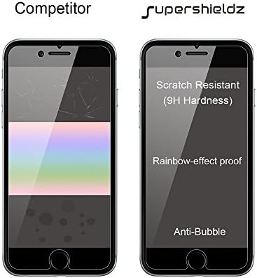 SuperShieldz projetado para iPhone 6s e iPhone 6 Protetor de tela de vidro temperado, anti -scratch, bolhas