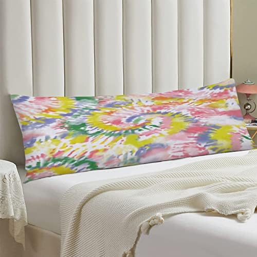 Utf4c colorido arco -íris tize de tinta corporal Tampa de travesseiro de algodão 20 x 54 adultos macios com
