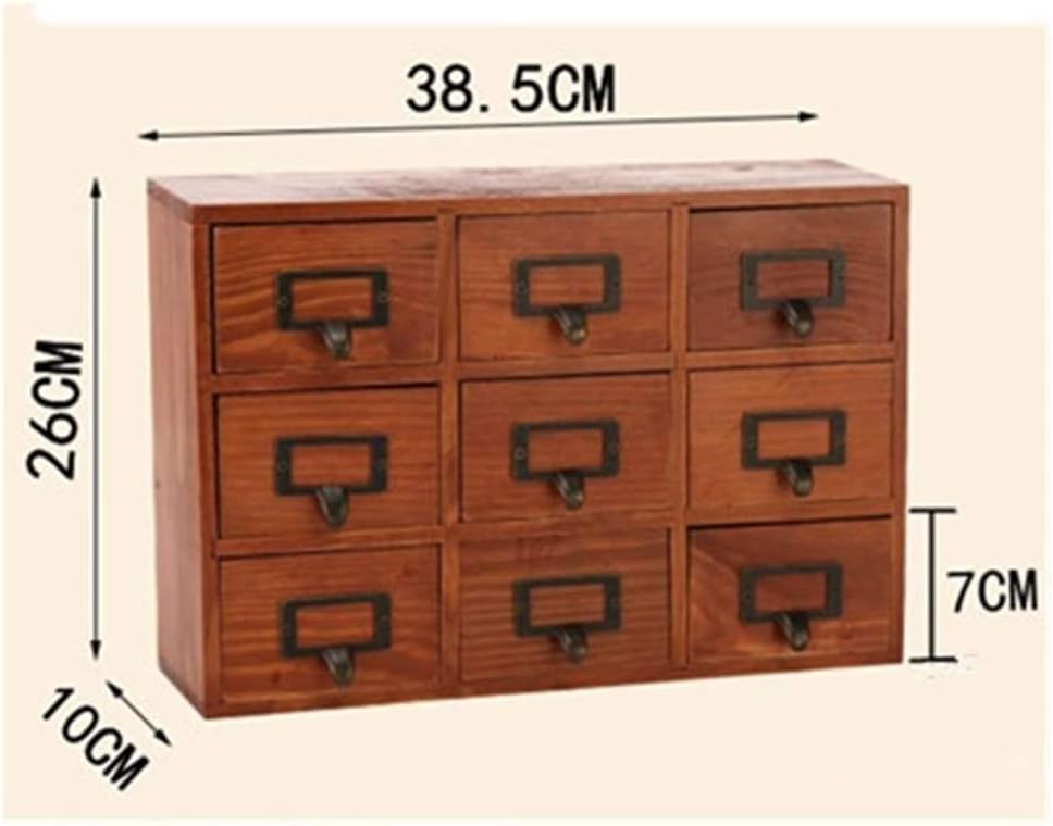 Organizador de armazenamento NIUBB 9 Drawer Cledaler Gabinete de armazenamento de madeira vertical