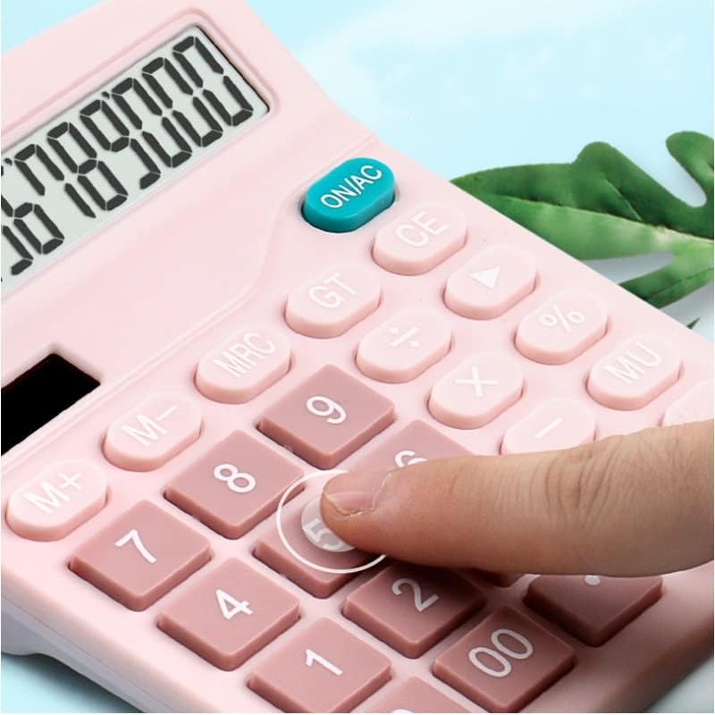 JFGJL Blue Pink Pink 12 Digit Desk Solar calculadora grande Botões grandes Ferramenta de contabilidade de negócios