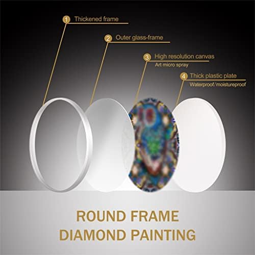 DHTDVD TAXEL ROUND FROD Frame Especial Mosaico Arte de Stromestone com Decoração de Frame