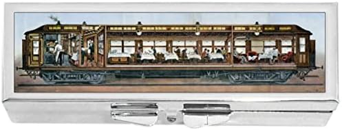 Caixa de comprimidos longos de trem de trem de jantar para jantar para remédios e vitaminas com três compartimentos
