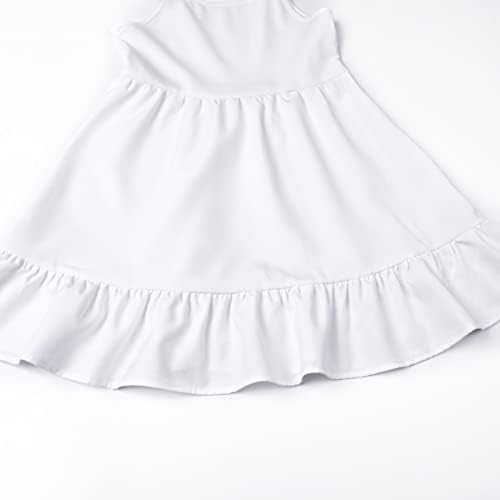 JXSTAR Girls Dress Summer Dress Ruffle Sundress Spaghetti Strap Linen Midi Cami Dress
