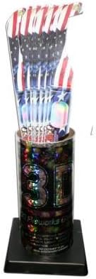 3d Julho Quarto Fireworks Glasses Design Patriótico Design, consulte Starbursts em todos os pontos