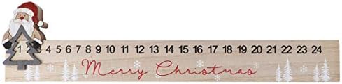 PretyZoom Christmas Wood Advento Calendário Lembrete do calendário Papai Noel Claus Countdown de 24