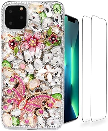 Luziun Glitter Phone Caixa compatível com iPhone 14 Pro - 3D Luxury Girls Women Women Shiny