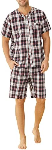 Conjunto de shorts de pijamas de algodão de verão masculino de Latuza
