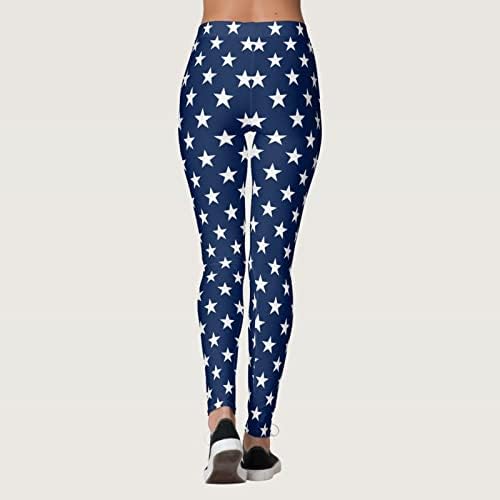 American Flag Leggings estrelas e listras com calças impressas calças de calça de treino esportivo