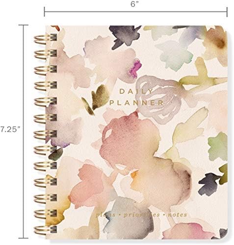 Fringe Studio Planejador diário não datado, floral, cobertura de papel, pequena, 160 páginas, 6 x