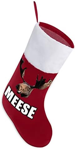 Moose Meese Christmas Meking Meias penduradas Imprimir decorações de lareira de Natal da árvore