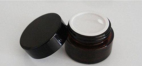 4pcs garrafas de creme de rosto de vidro marrom com tampa de parafuso e liner- cosmético loção para